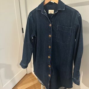 Sezane Dark Blue Denim Shirt
